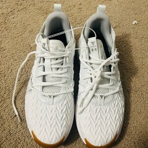 Under Armour Project Rock 6 White Grey  Gum Bottom Training Shoes Sneakers Sz 12